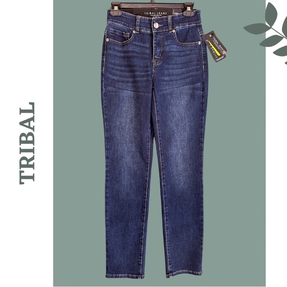 Tribal SOPHIA CURVY 32 INCH
STRAIGHT LEG JEANS Deep Ocean Size 2 - Picture 3 of 10